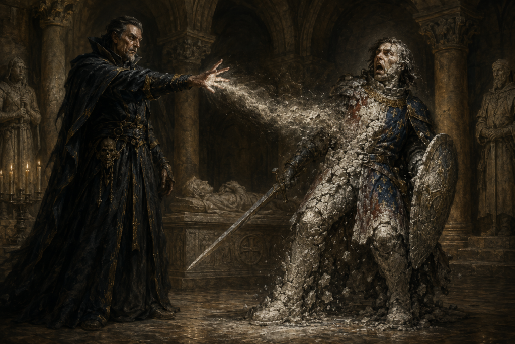 Flesh to Stone Spell: Petrification and Living Statue Horror
