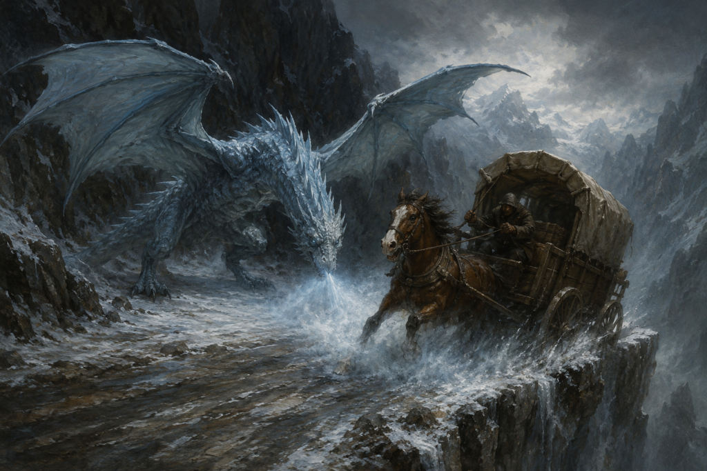 Frost Drake Monster: Ice-Breathing Lesser Dragon of Frozen Roads