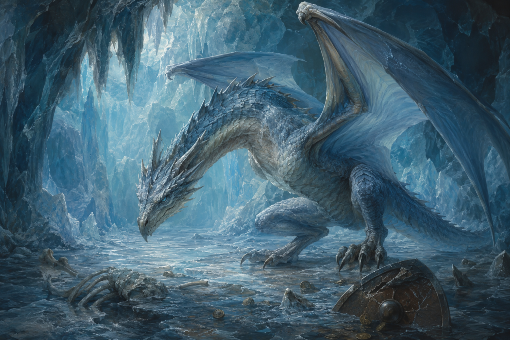 Frost Drake Monster: Ice-Breathing Lesser Dragon of Frozen Roads