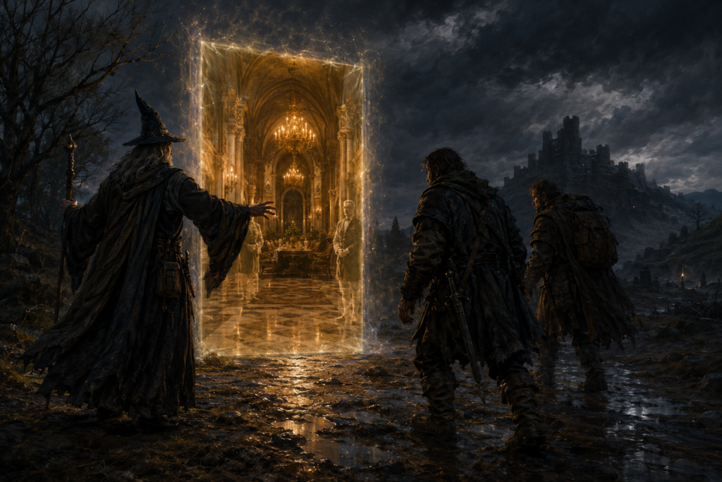 Mage’s Magnificent Mansion Spell: Extradimensional Refuge, Hidden Door, and Arcane Banquet