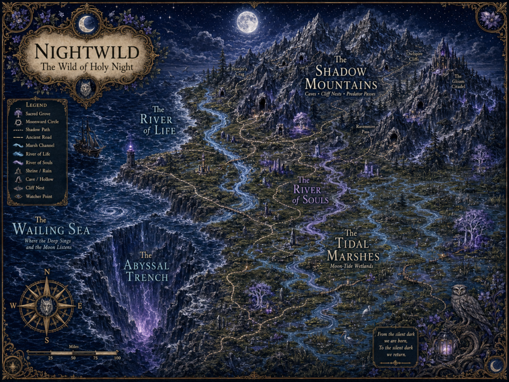 Map of Nightwild, the Wild of Holy Night
