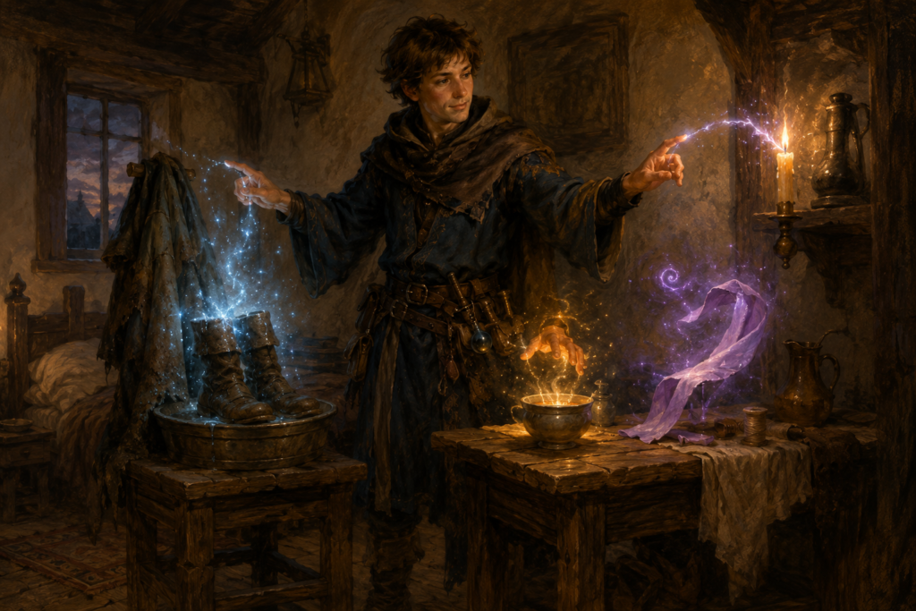 Prestidigitation Spell: Minor Wonders, Arcane Tricks, Magical Cleaning, and Everyday Enchantments