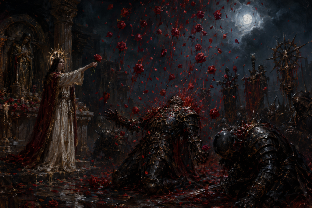 Rain of Roses Spell: Sacred Rosefall, Wisdom Damage, and Divine Judgment