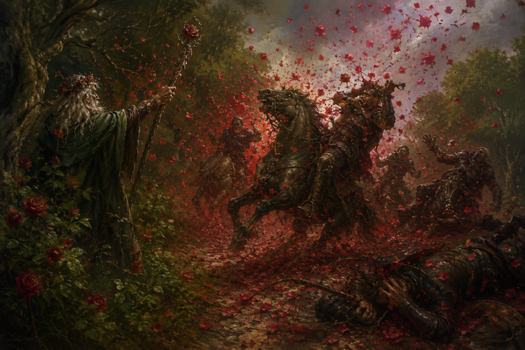 Rain of Roses Spell: Sacred Rosefall, Wisdom Damage, and Divine Judgment