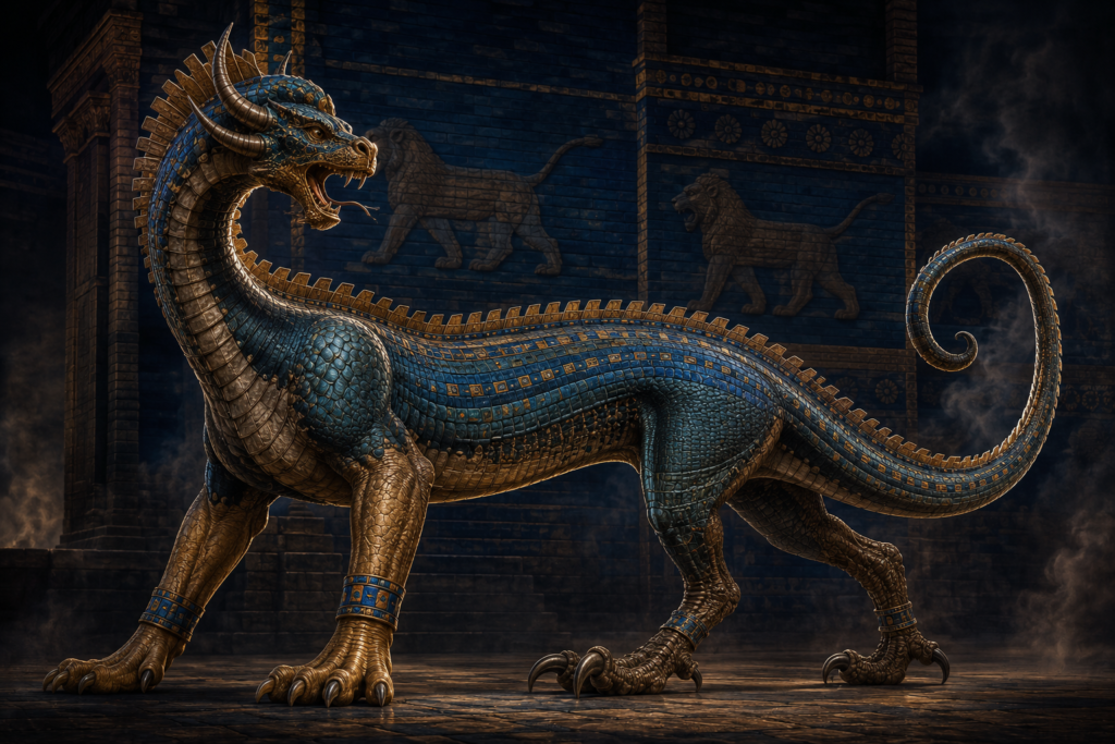 Sirrush / Mušḫuššu – Babylonian Dragon-Guardian