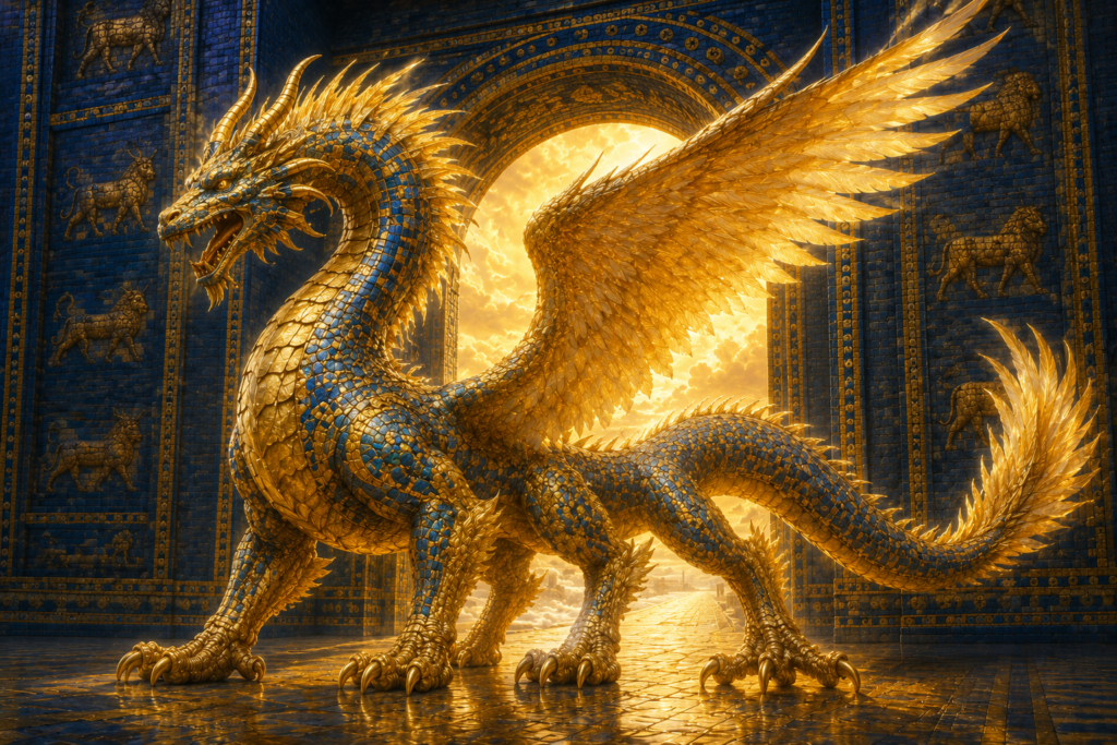 Sirrush / Mušḫuššu – Babylonian Dragon-Guardian