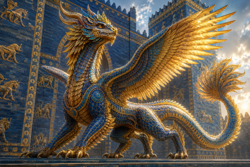 Sirrush / Mušḫuššu – Babylonian Dragon-Guardian