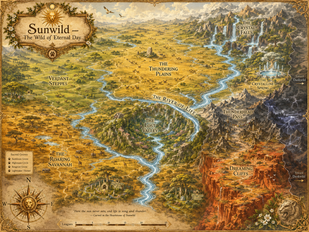 Map of Sunwild, the Wild of Eternal Day