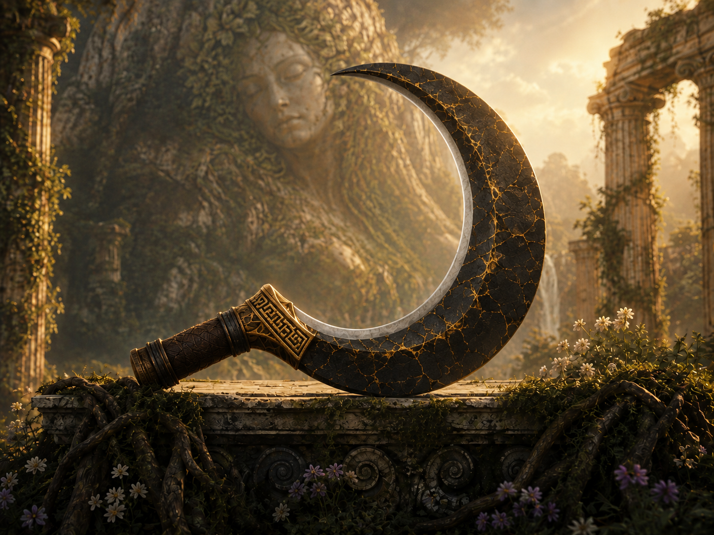 The Adamant Sickle fashioned by Gaia for the first divine revolt against Uranus