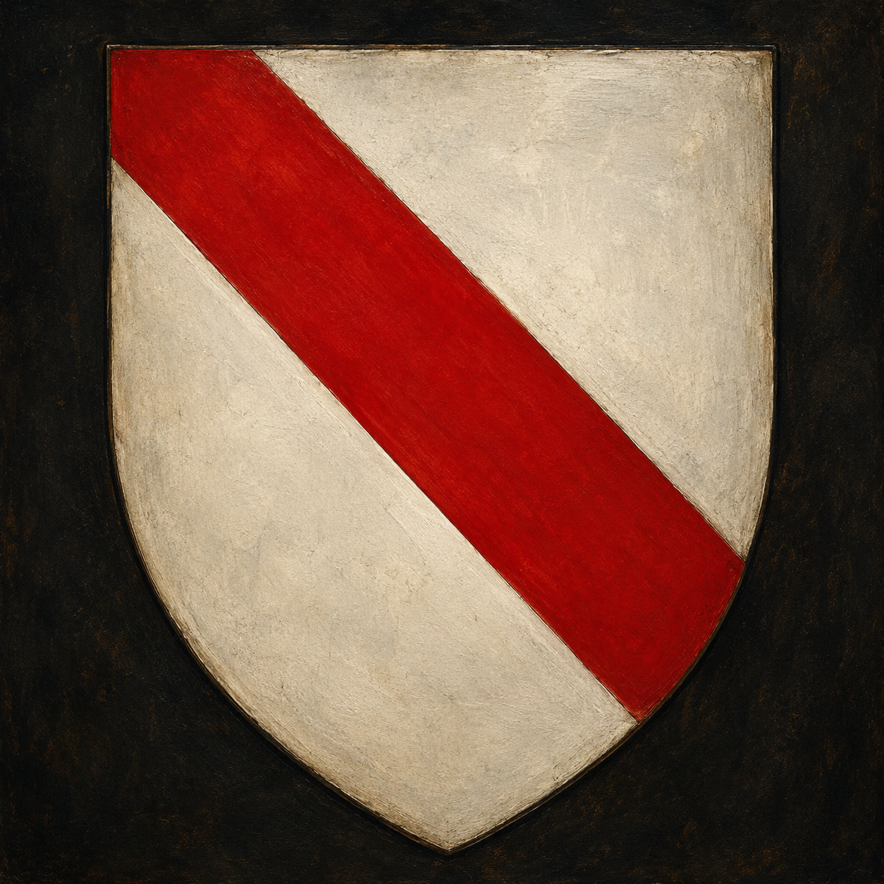 Historic coat of arms of Strasbourg, a silver-white shield crossed diagonally by a red bend