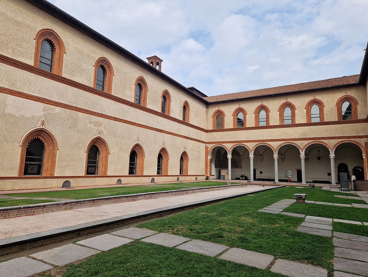 Courtyard of Sforza Castle in Milan