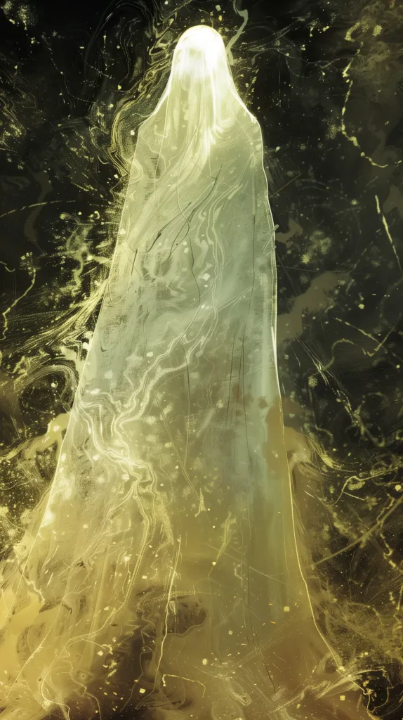 Pale Night as an empty flowing white shroud concealing her true form