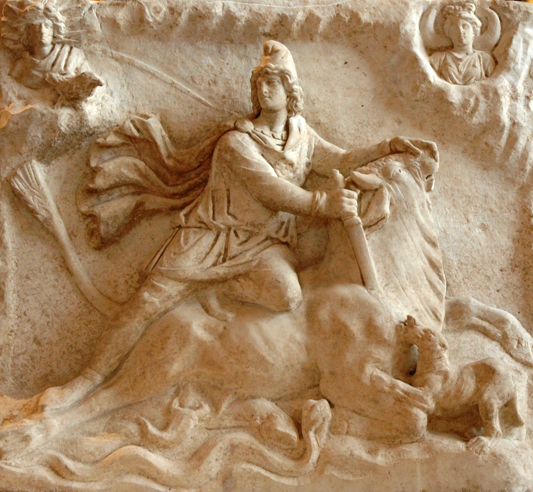 Mithras in the tauroctony, central image of the Roman Mithraic mysteries