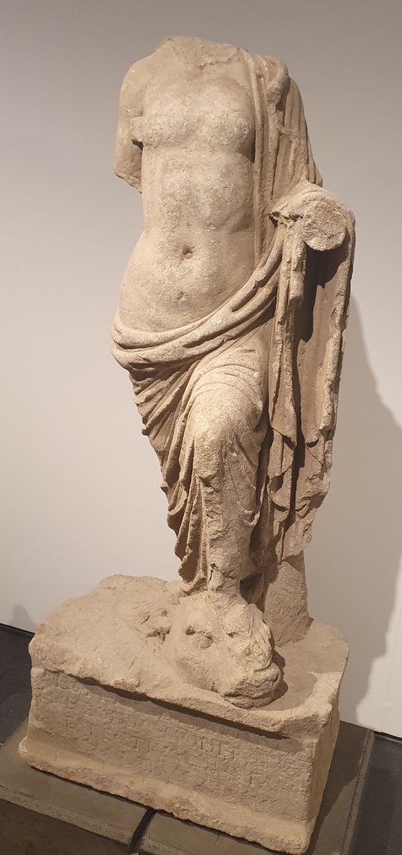 Ancient Roman statue of Salus, goddess of public welfare, health and safety