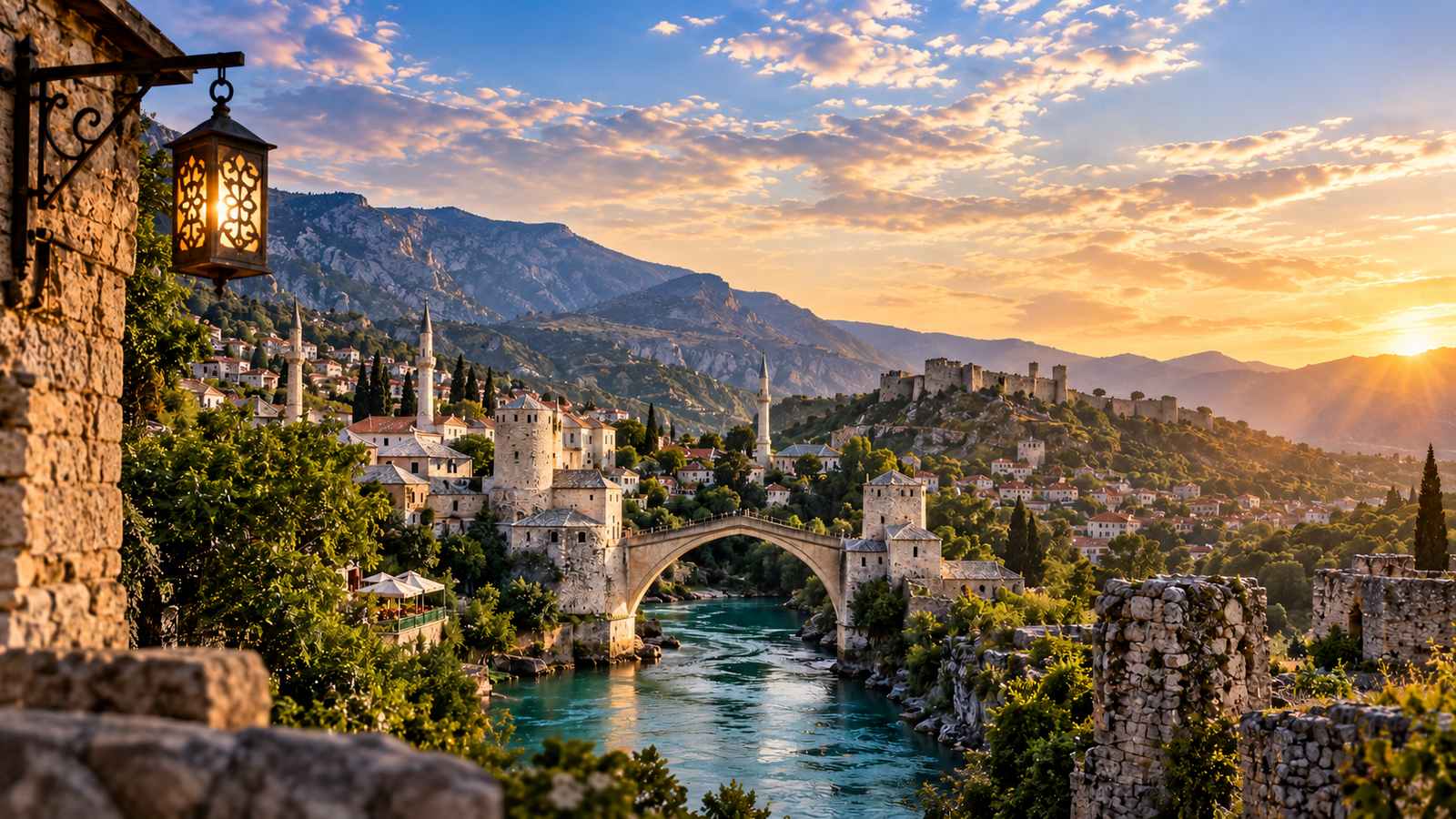 Kingdom of Bosnia mountain fortress and river valley in the SpiralWorlds campaign setting