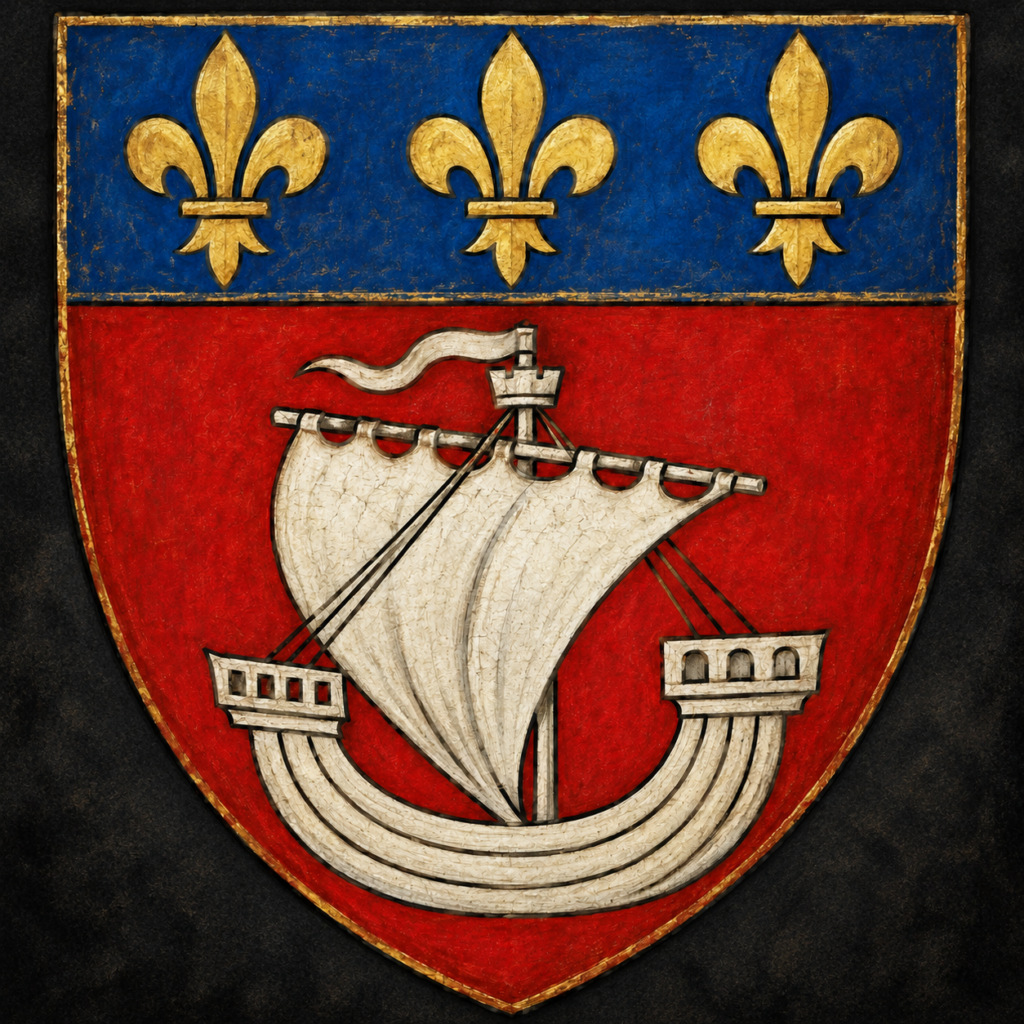 Medieval civic arms of Paris appropriate to the 1454 campaign period