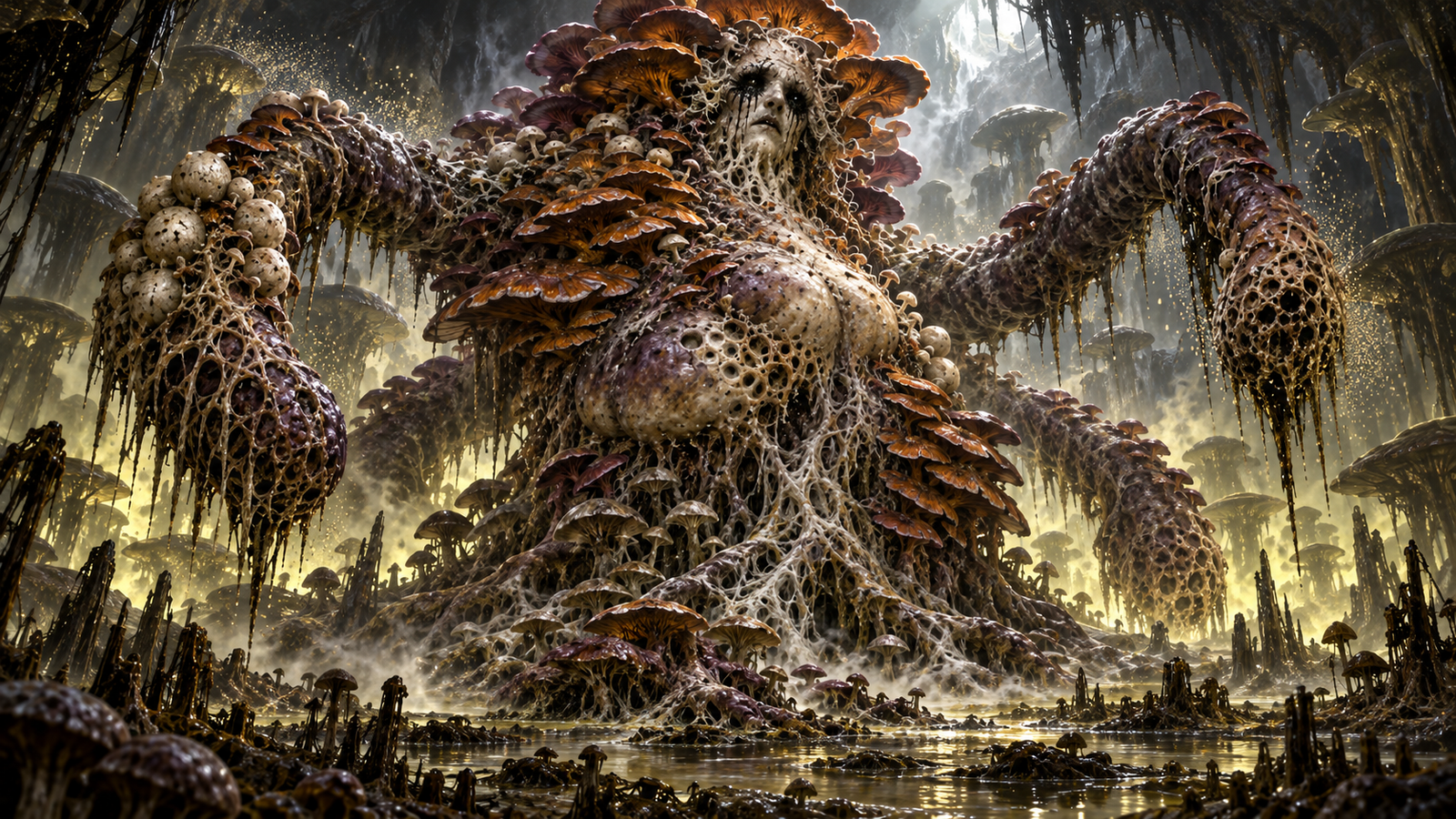 Zuggtmoy, Demon Queen of Fungi, spreading an Abyssal fungal supercolony