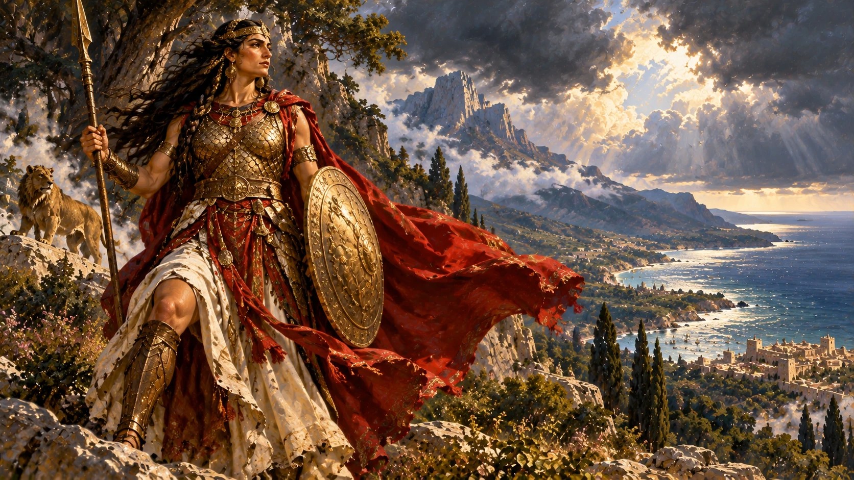 Painted portrait of Anat, Canaanite goddess of war