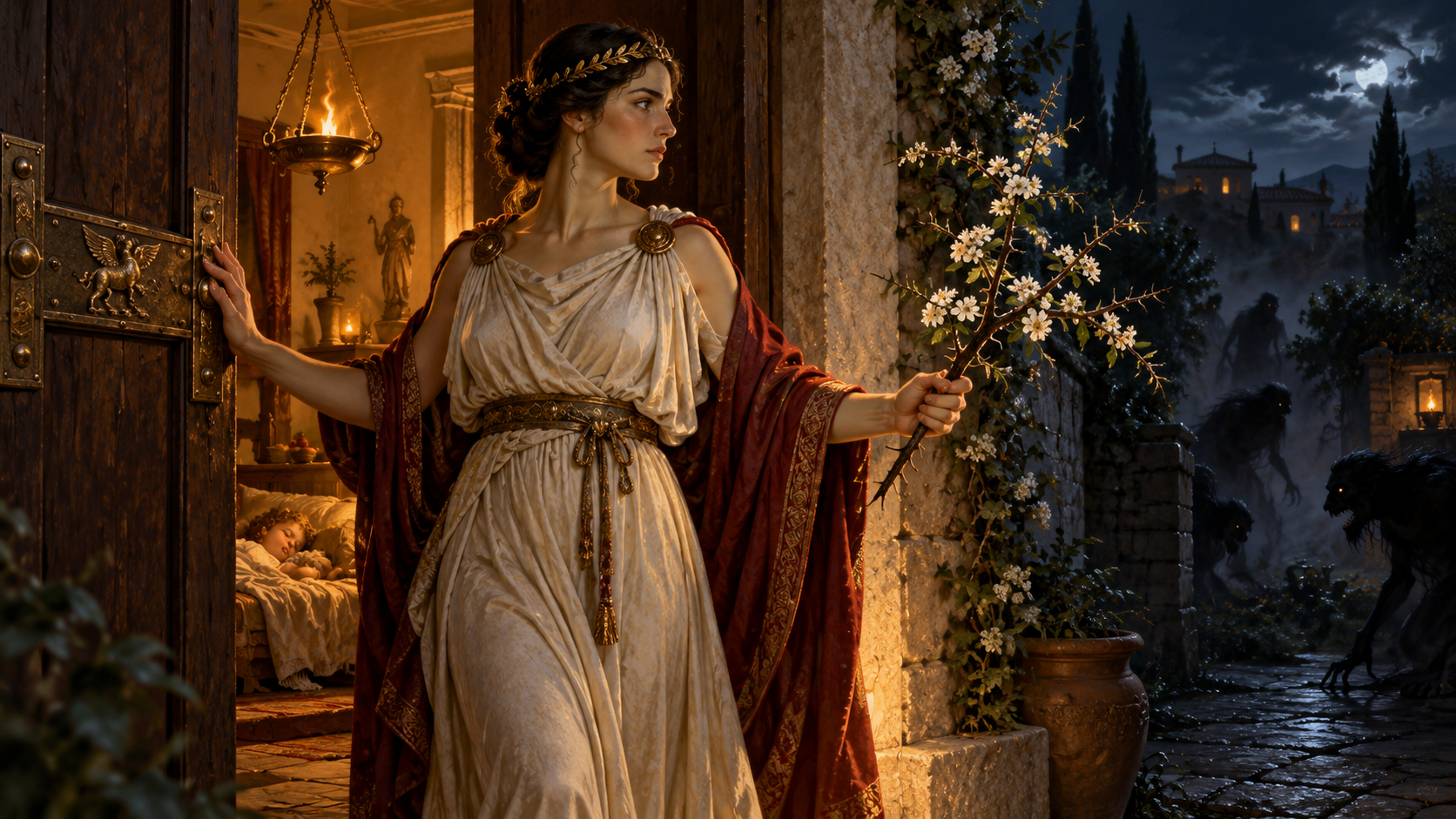 Cardea, Roman goddess of hinges, household doorways and protection against night creatures
