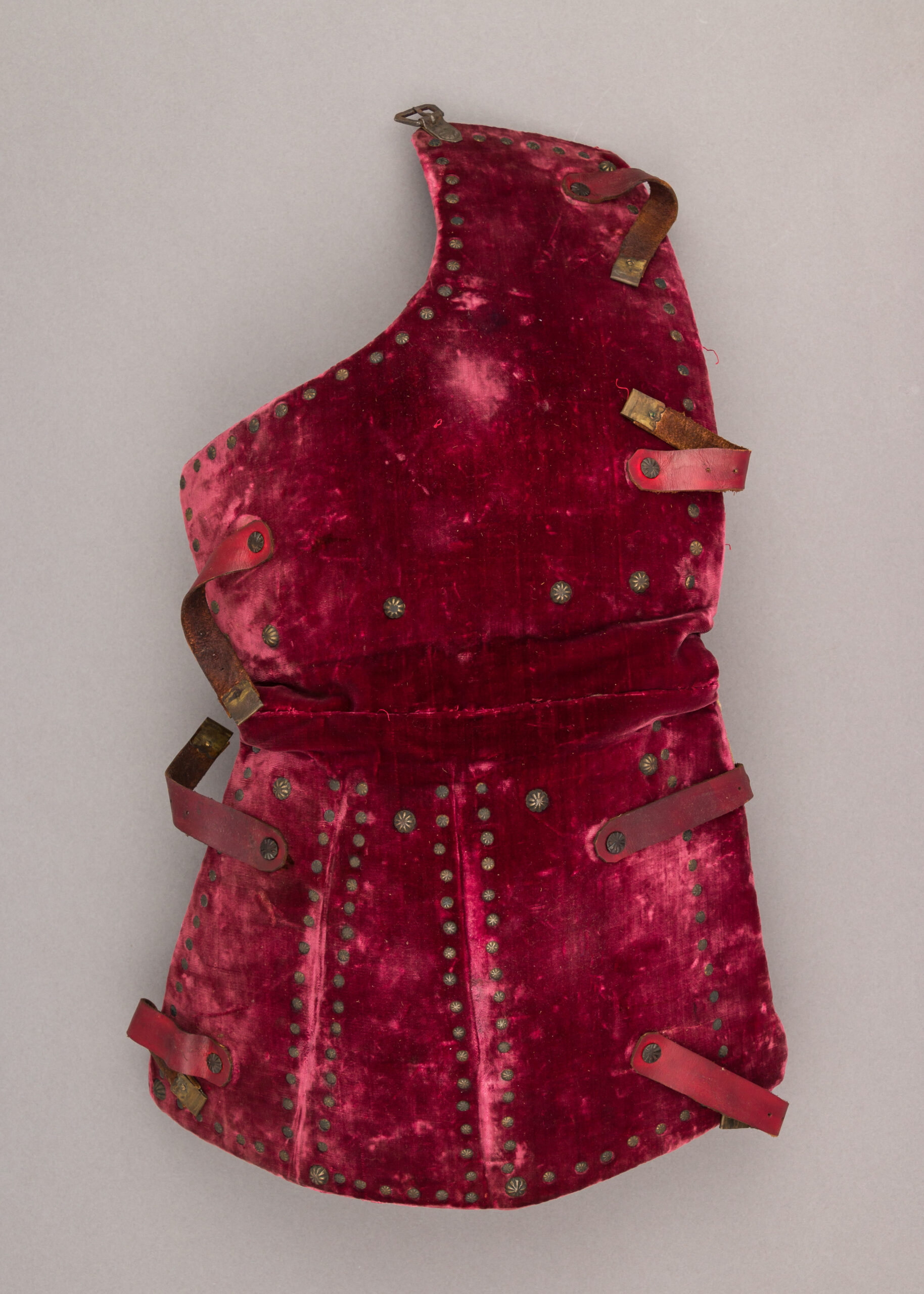 Surviving Italian brigandine armour with velvet and riveted internal plates, circa 1400 and later, Metropolitan Museum