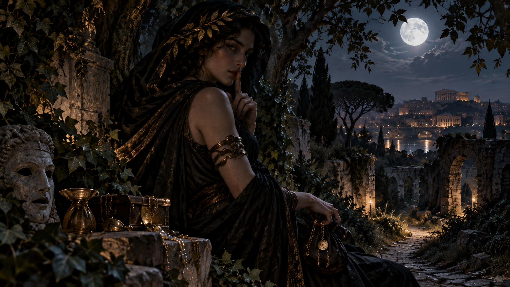 Laverna, Roman goddess of thieves, secrecy and concealment
